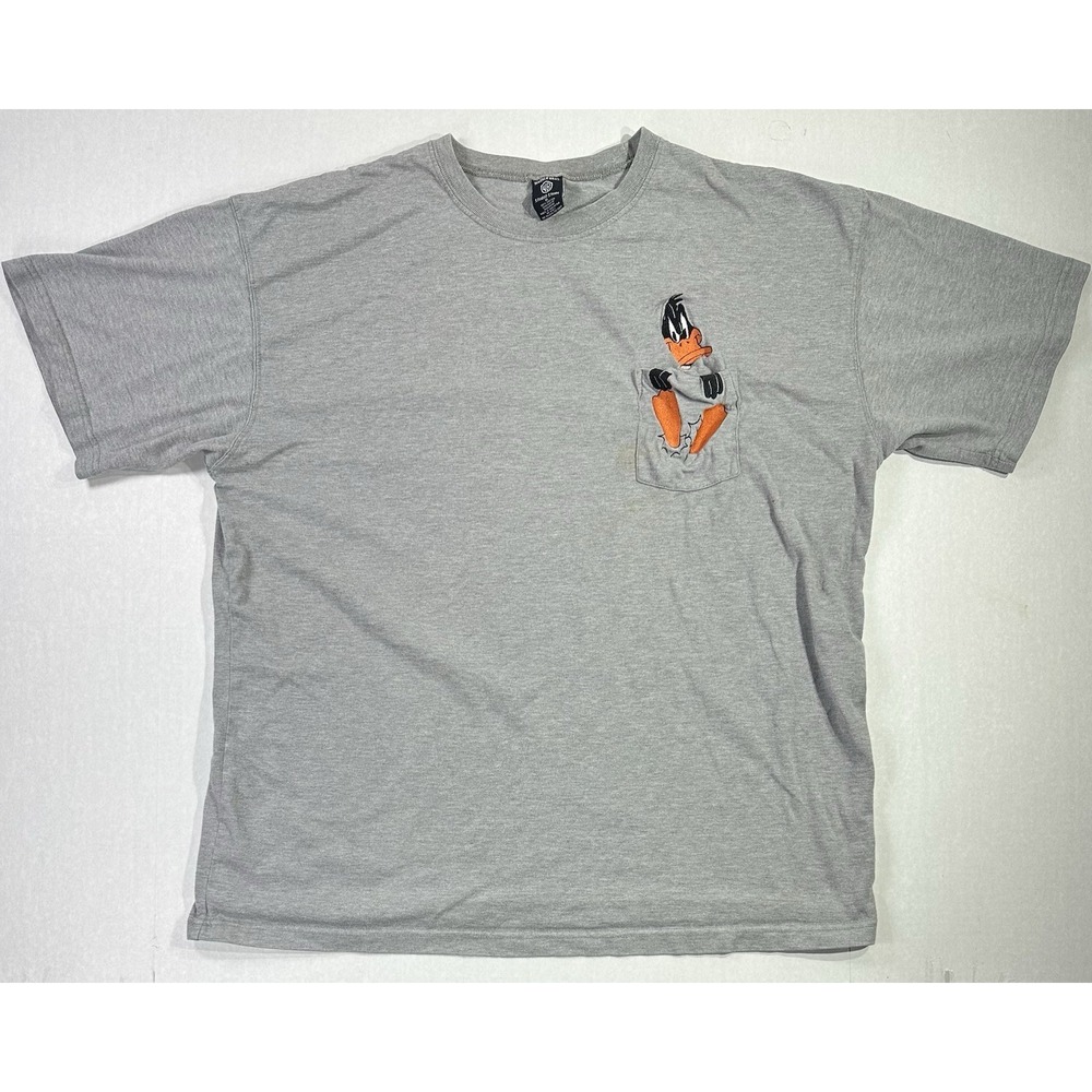 VINTAGE DAFFY DUCK EMBROIDERED POCKET T SHIRT (XL)